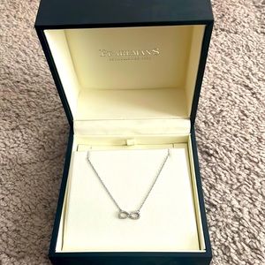 14K White Gold Infinity Necklace .15 Carat